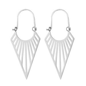 Pointed Geometric Shape Silver Earrings